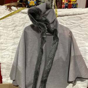 Luigi Moda Fur Trim Cape One Size